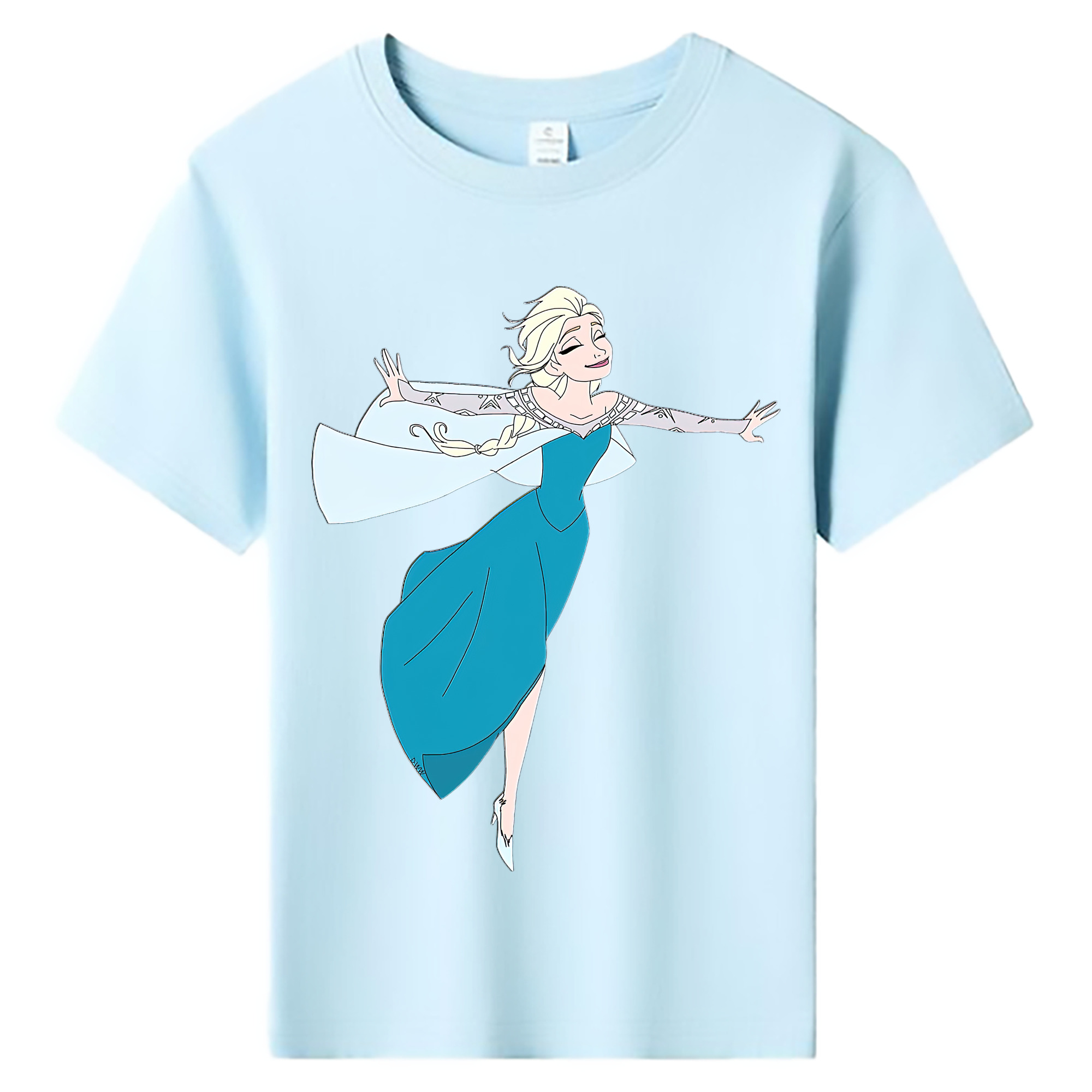 （画像用） アナと雪の女王 アンナ エルサ Frozen Anna Elsa 綿100％キッズTシャツ（フロントプリント）